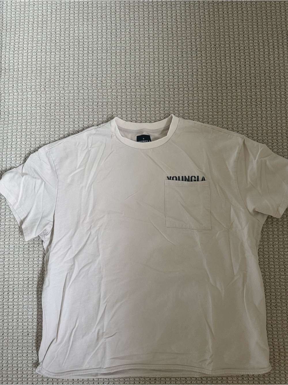 YoungLA Off-White Pocket Crew Tee - Men's Short Sleeve